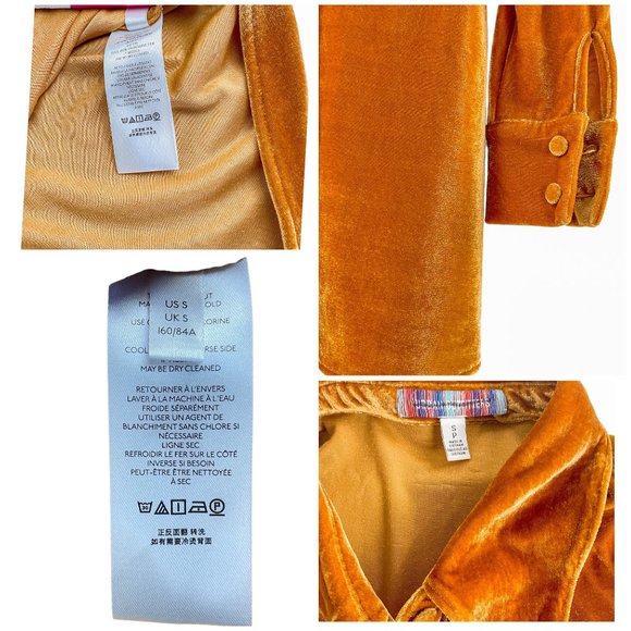 New Urban Outfitters Nellie Velvet Ruched Mini Dress Orange Size Small - Picture 8 of 15